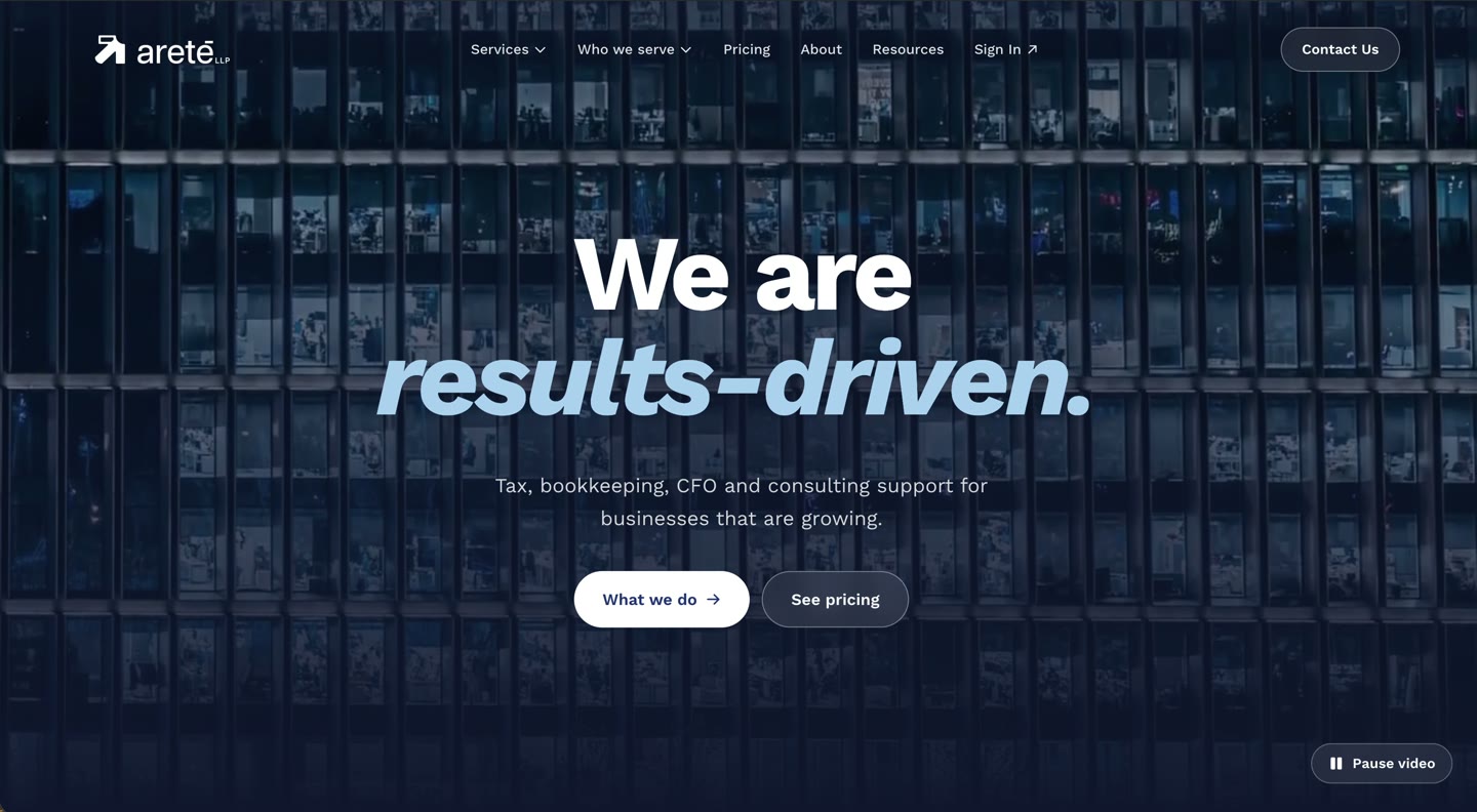 Arete LLP home page: We are results-driven