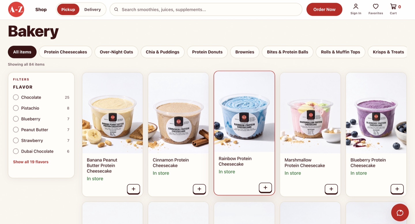 A-Z Nutrition bakery products