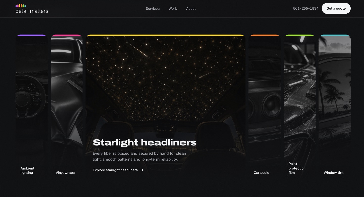 Detail Matters starlight headliner page