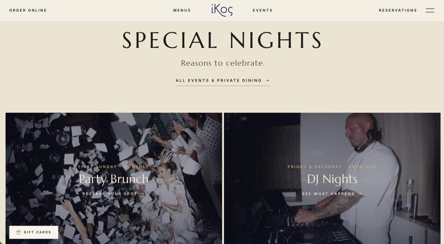 IKOS special nights and events