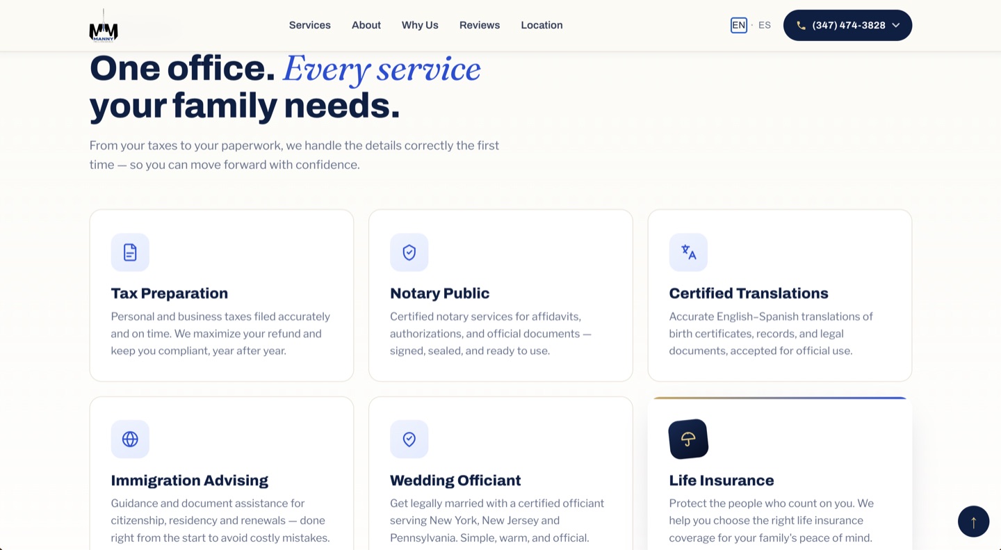 Manny Multiservice: one office, every service your family needs
