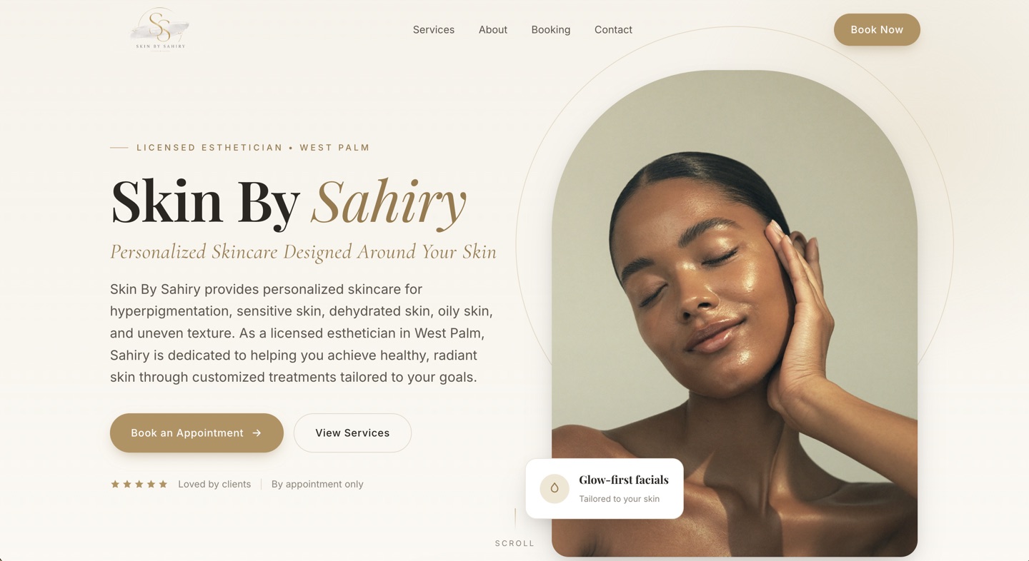 Skin by Sahiry home page with personalized skincare
